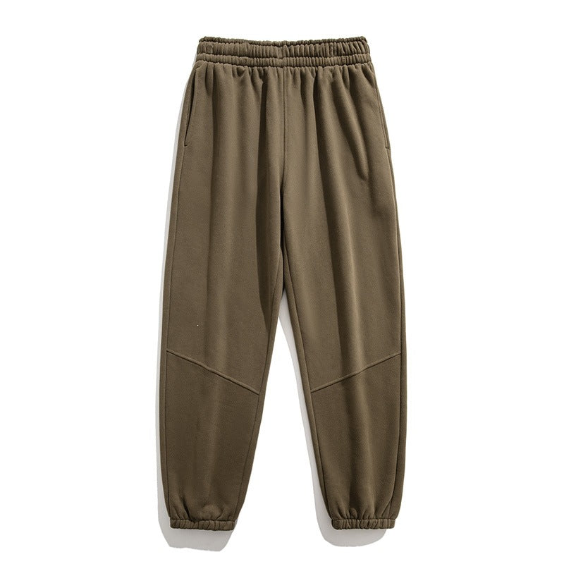 Herren Fleece-Jogginghose mit tapered Schnitt, elastischem Kordelbund & Knie-Paneelen Echoarchiv