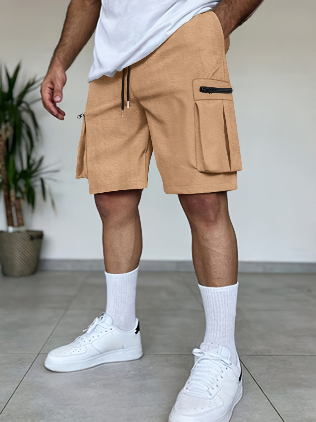 Herren Utility Cargo Shorts mit Reißverschluss Taschen Echoarchiv