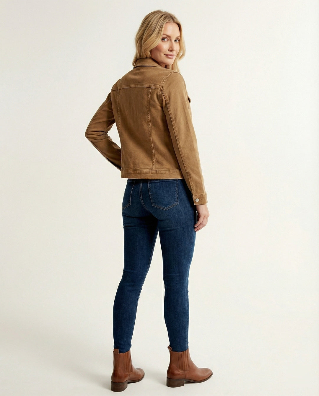 Damen Echoarchiv kurze klassische JEchoarchivnsjacke mit aufgesetzten Brusttaschen und verkürztem Saum Echoarchiv