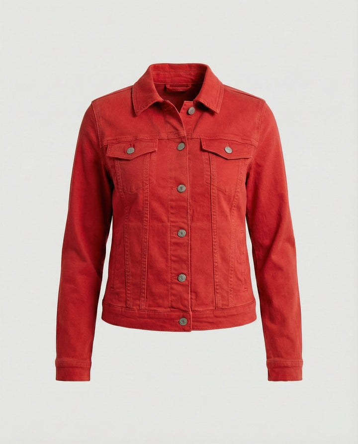 Damen Echoarchiv kurze klassische JEchoarchivnsjacke mit aufgesetzten Brusttaschen und verkürztem Saum Echoarchiv