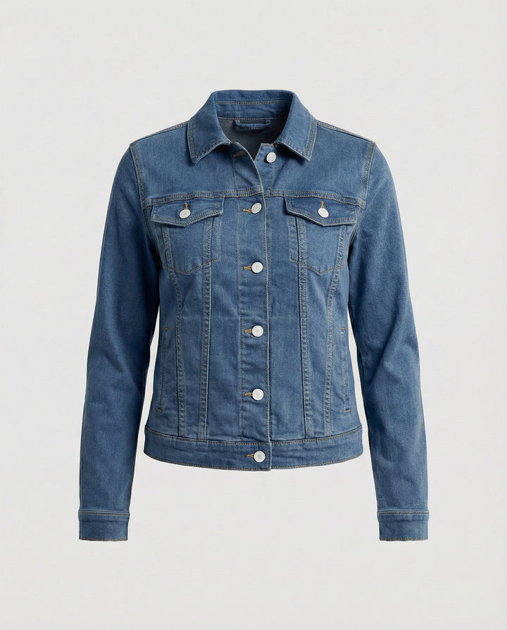 Damen Echoarchiv kurze klassische JEchoarchivnsjacke mit aufgesetzten Brusttaschen und verkürztem Saum Echoarchiv