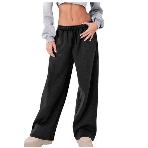 Damen weite High-Waist Relaxhose mit Kordelzug und verdeckten Seitentaschen – Avélisse