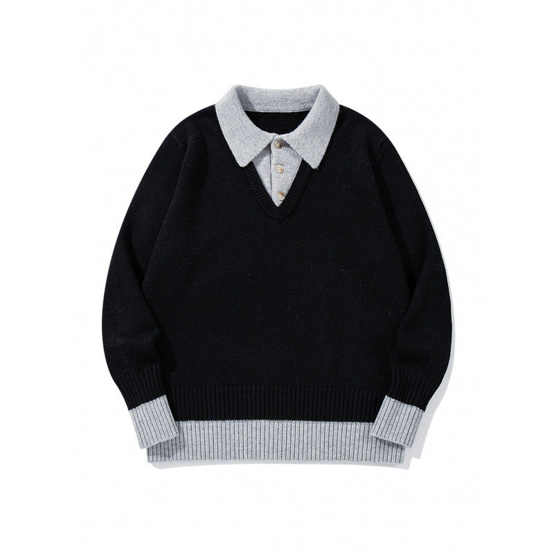 Herren Oversized Feinstrick-Polo mit kontrastbesetztem Hemdkragen und Rippenbündchen Echo Archiv