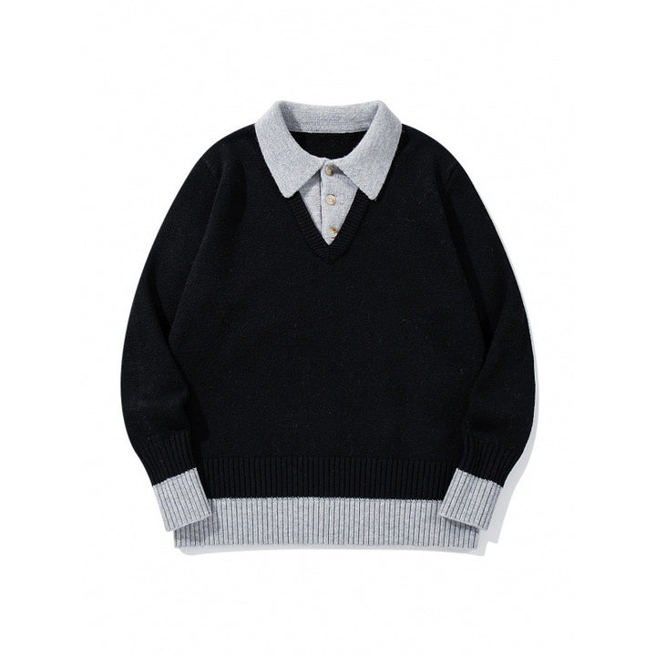 Herren Oversized Feinstrick-Polo mit kontrastbesetztem Hemdkragen und Rippenbündchen Echo Archiv