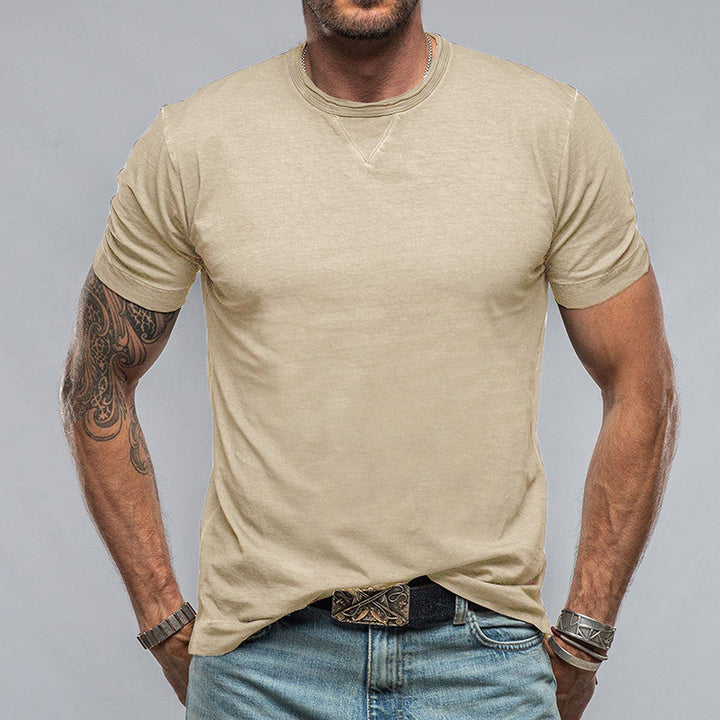 Herren Rundhals T-Shirt aus atmungsaktiver Baumwolle mit lässigem Schnitt Echoarchiv