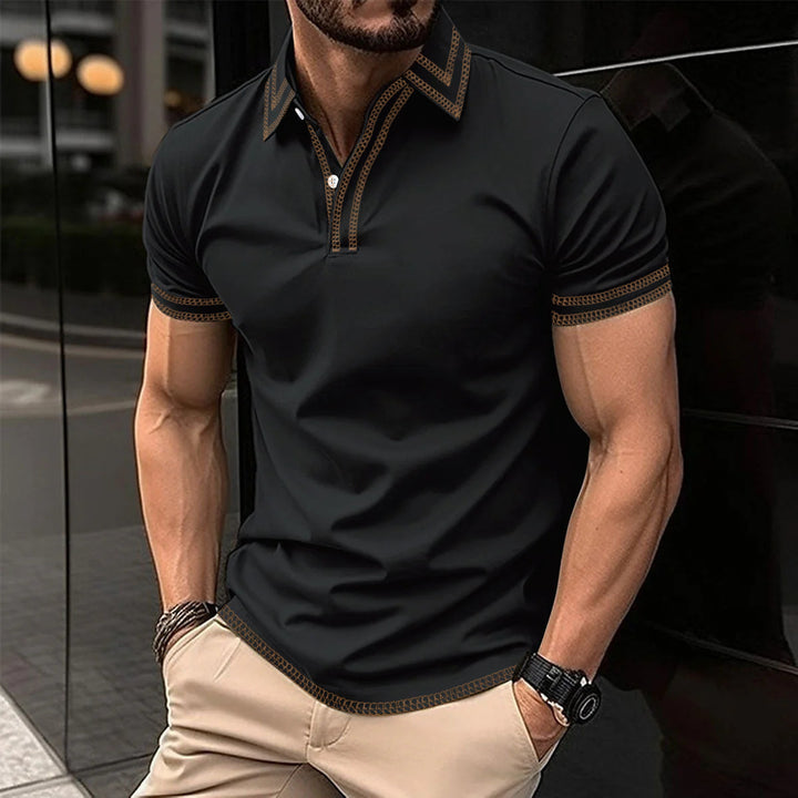 Stylisches Herren-Poloshirt mit trendigen Stickdetails Echoarchiv