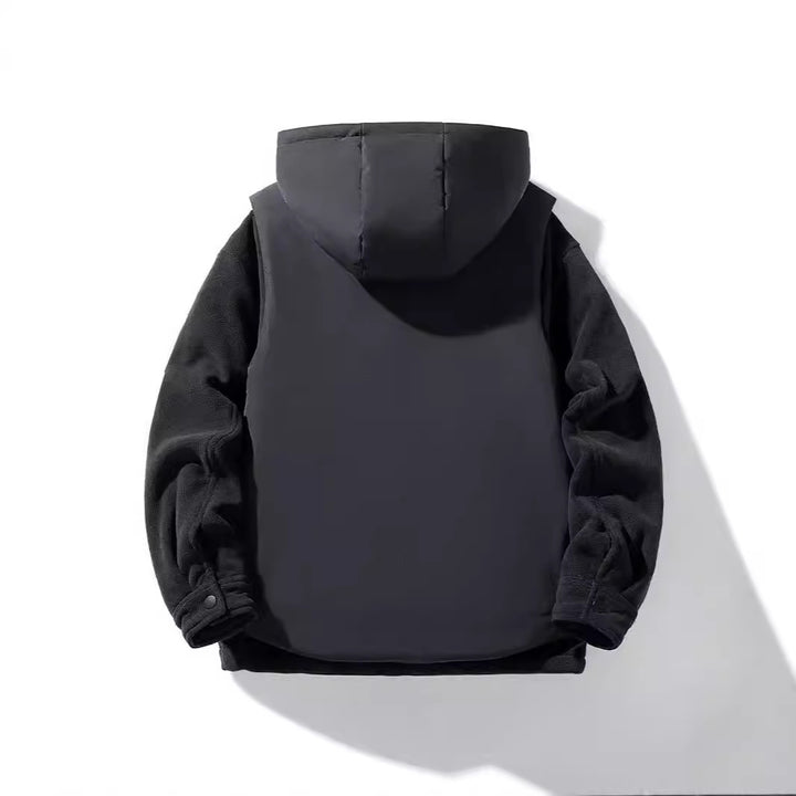 Herren Wärmende Outdoor-Kapuzenjacke mit Fleece-Innenlayer und Multifunktionstaschen – Taviero
