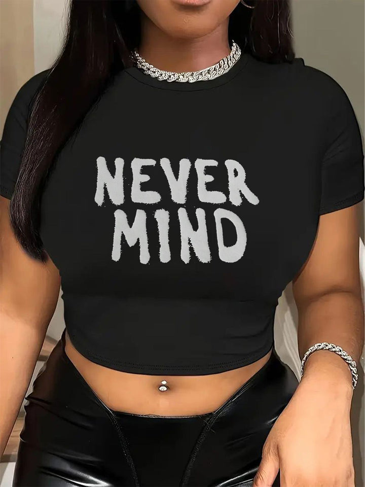 Damen Crop-T-Shirt mit auffälligem Statement-Print Echo Archiv 1777452337