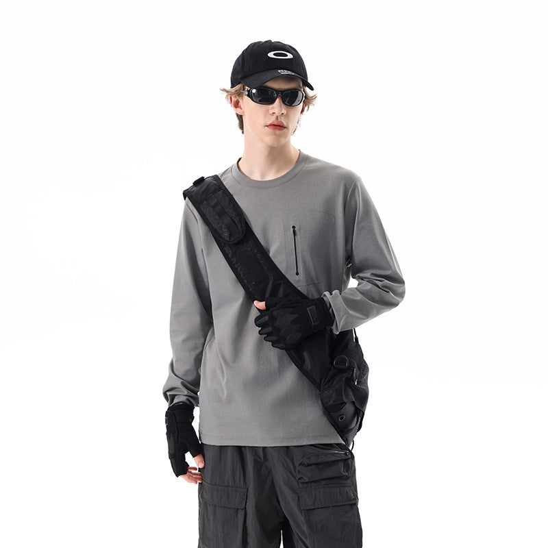 Herren Oversized-Langarmshirt mit Brustreißverschluss und Relaxed-Fit Echo Archiv