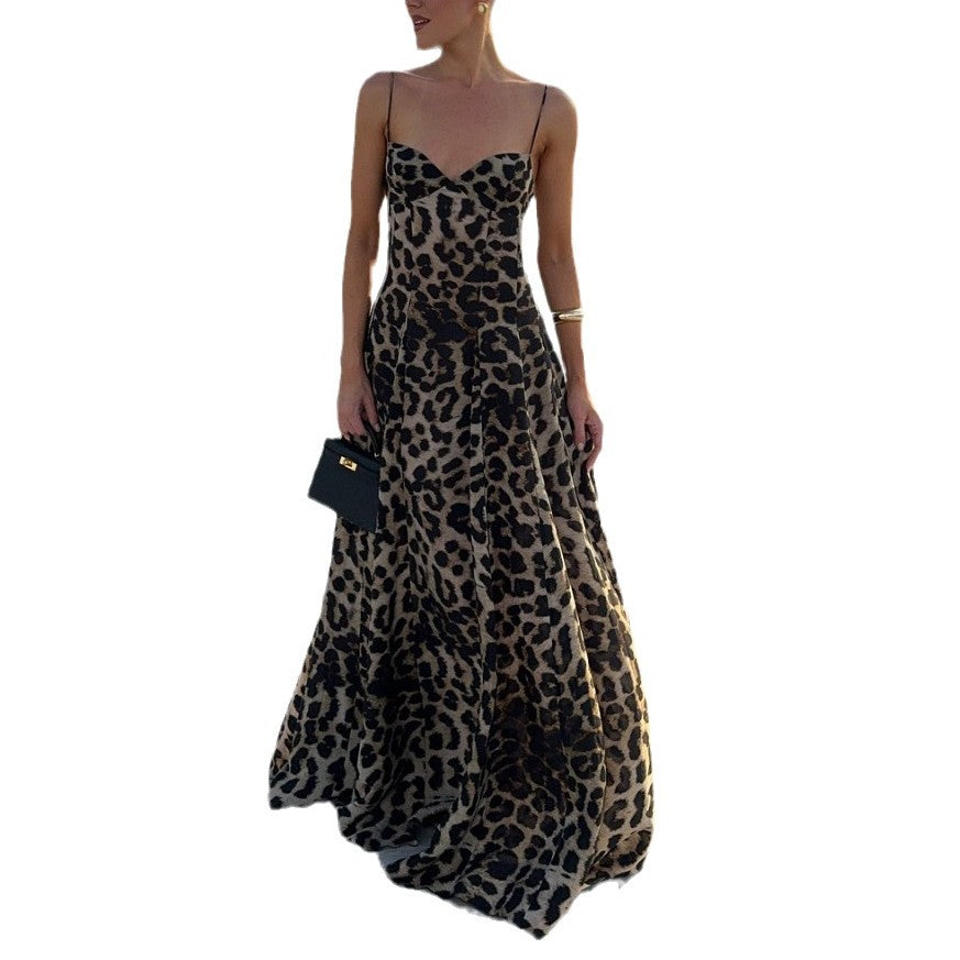 Damen Maxikleid mit V-Ausschnitt und animalischem Muster Echo Archiv