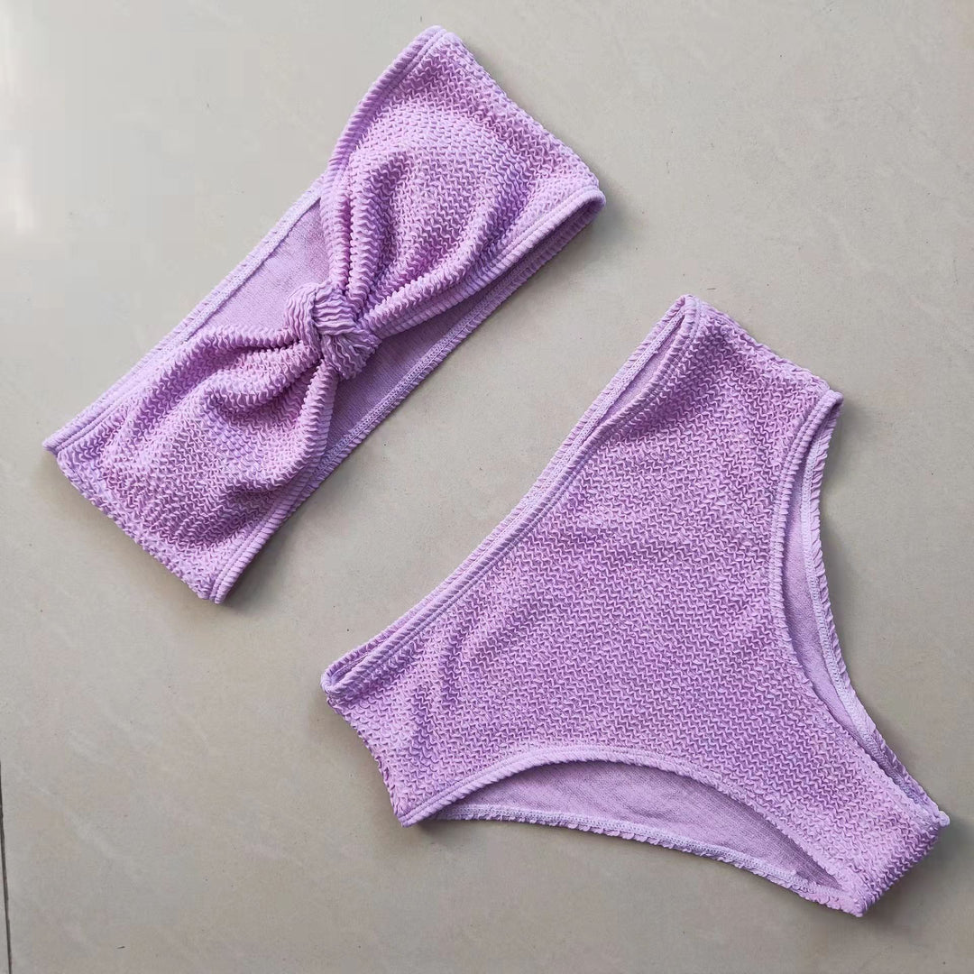Damen Bikini-Set mit strukturierter Oberfläche und modischem Knoten Echo Archiv