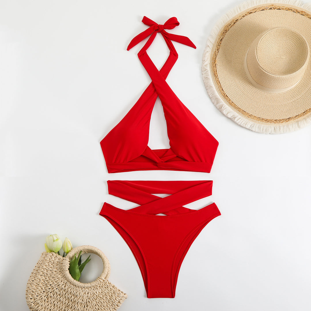Damen Bikini-Set mit verstellbaren Trägern und elegantem Kreuzdesign Echo Archiv
