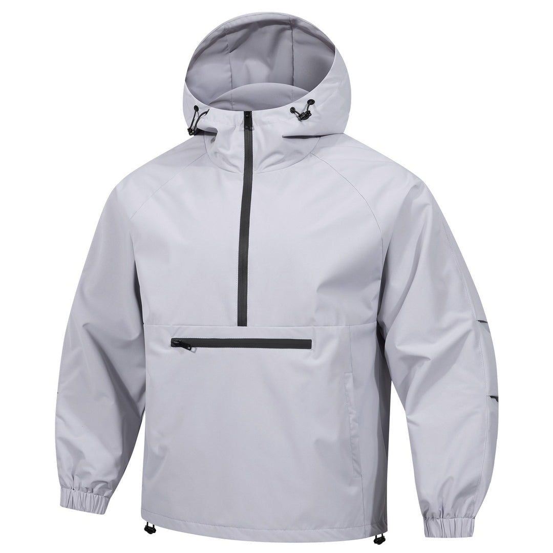 Herren Wind- und Wasserabweisende Anorak-Pulloverjacke mit Halbreißverschluss und Kängurutasche Echoarchiv