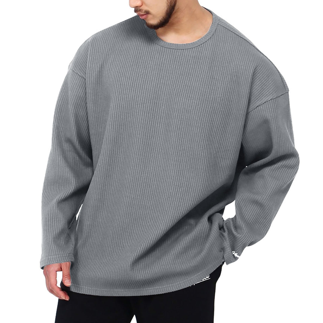 Herren lässiger Oversized Pullover aus strukturiertem Baumwollmix Echoarchiv