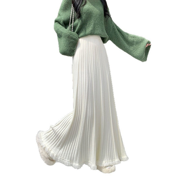 Damen Eleganter und fließender Maxirock mit plissierten Details Echo Archiv