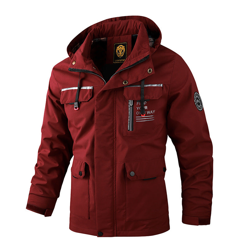 Herren nan urbaner Softshell-Parka mit verstellbarer Kapuze, Brustreißverschluss und thermischer Isolierung Echo Archiv
