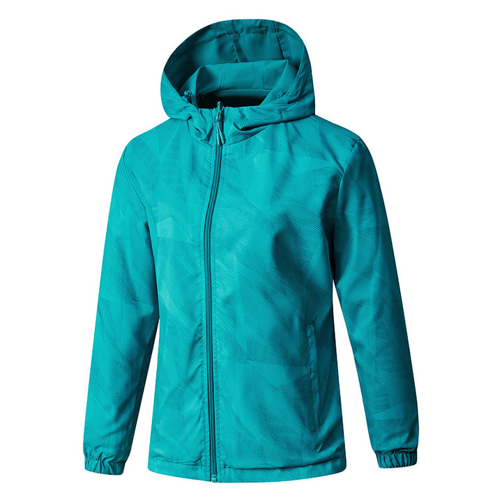 Damen Leichte technische Kapuzenjacke wasserabweisend mit Vollzip und elastischen Bündchen Echo Archiv