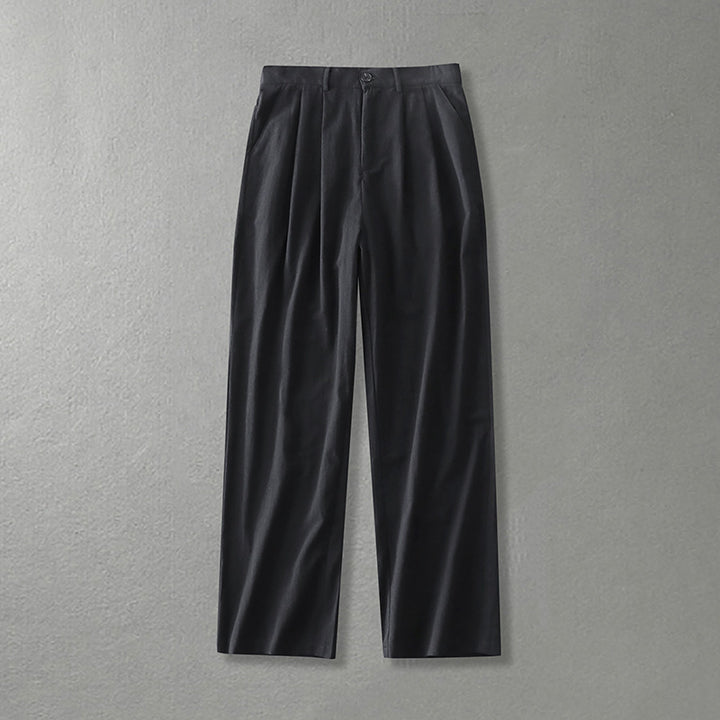 Damen Weite Bundfalten-Hose mit hoher Taille Echoarchiv
