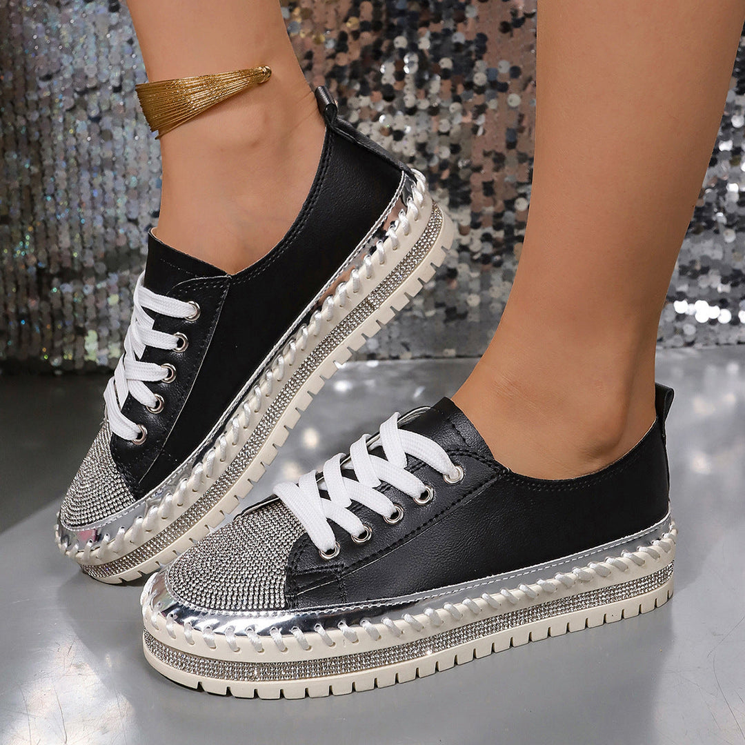 Damen Glamouröse Sneaker mit funkelndem Strass und trendiger Profilsohle Echo Archiv