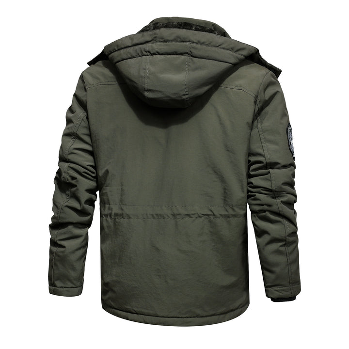 Herren wasserabweisender Utility-Parka mit Teddyfutter, Kapuze und Multifunktionstaschen Echoarchiv
