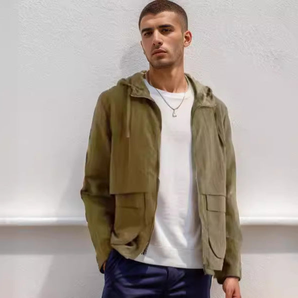 Herren leichte Jacke im lässigen Stil mit großzügigen Taschen Echoarchiv