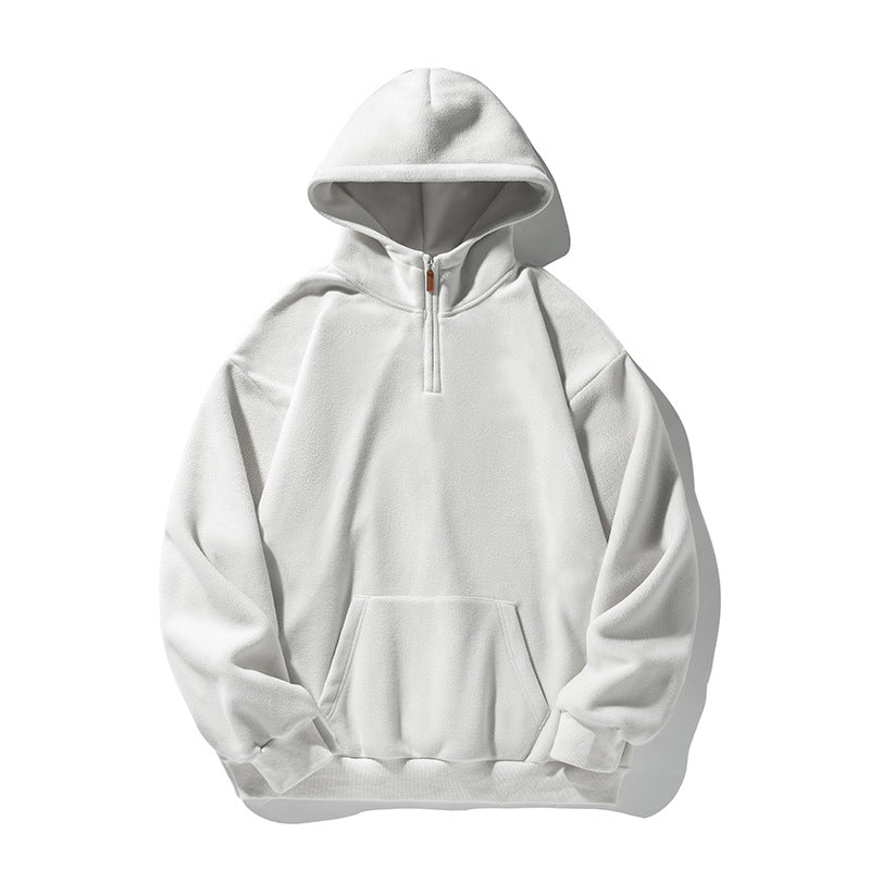 Unisex Thermo-Fleece-Hoodie im Boxy-Schnitt mit Halbzip und Kängurutasche Echo Archiv