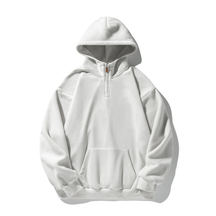 Unisex Thermo-Fleece-Hoodie im Boxy-Schnitt mit Halbzip und Kängurutasche Echo Archiv