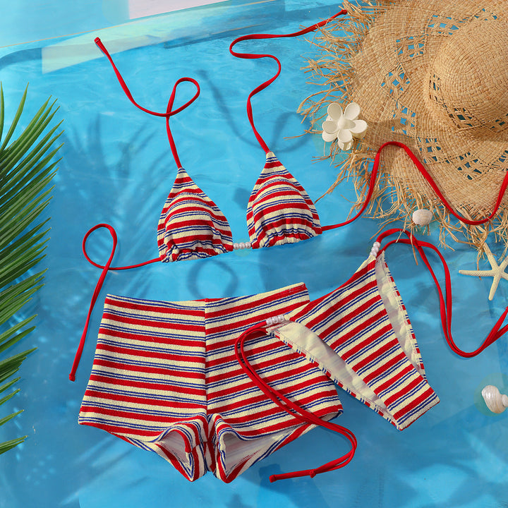 Damen Strand-Bikini-Set mit charmantem Streifenmuster Echo Archiv