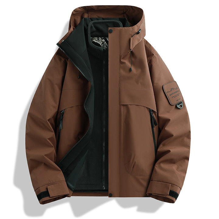 Herren modulare wasserdichte Outdoorjacke mit abnehmbarer Fleece-Innenjacke und verstellbarer Kapuze Echo Archiv