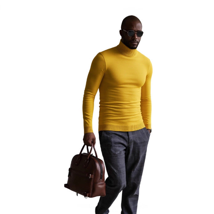 Herren rollkragen pullover mit feiner Struktur Echoarchiv