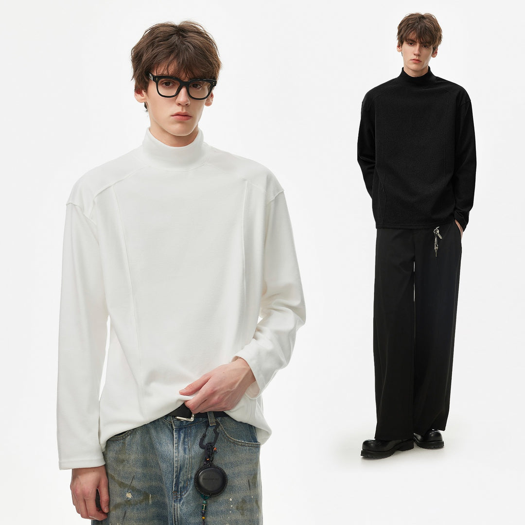 Herren Oversize Rollkragenpullover aus weichem Baumwoll‑Mix mit Raglanärmeln Echo Archiv