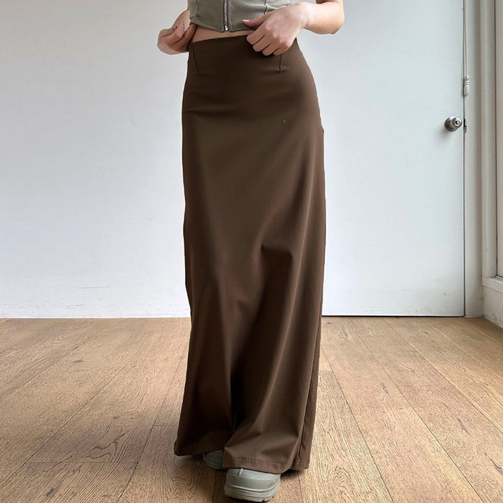 Damen Langer Maxirock mit Frontschlitz, elastischem Bund und Eingrifftaschen Echo Archiv