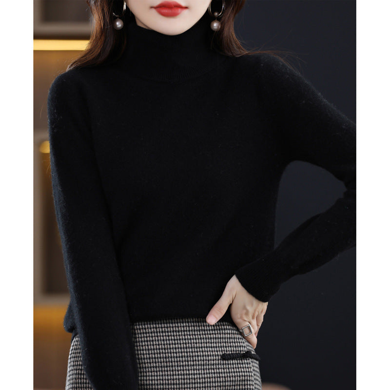 Damen Schmal geschnittener Rollkragenpullover aus kaschmirähnlichem Feinstrick mit softem Flor Echoarchiv