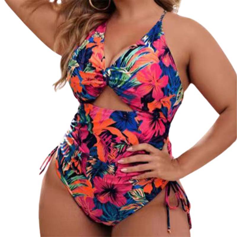 Damen Cut-Out Badeanzug mit floralen Akzenten Echo Archiv