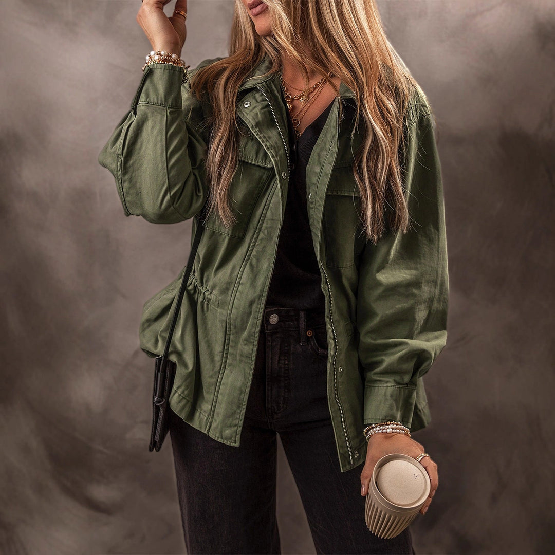 Echoarchiv | Vintage Winddichte Arbeitsjacke Mit Kapuze Und Mehreren Taschen