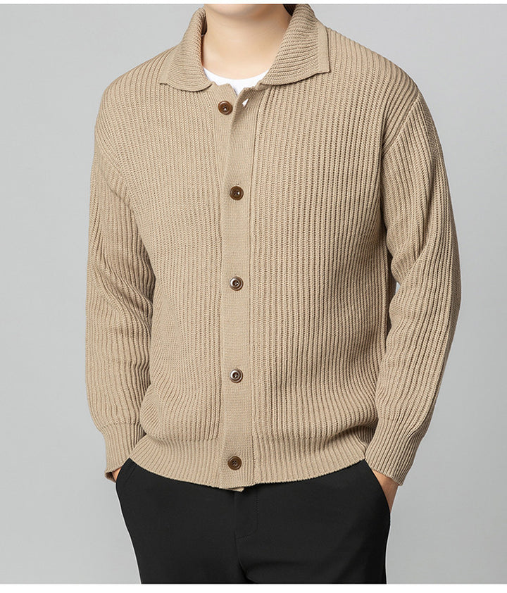 Herren Strickjacke mit sportlichem Design und modischem Schalkragen Echoarchiv