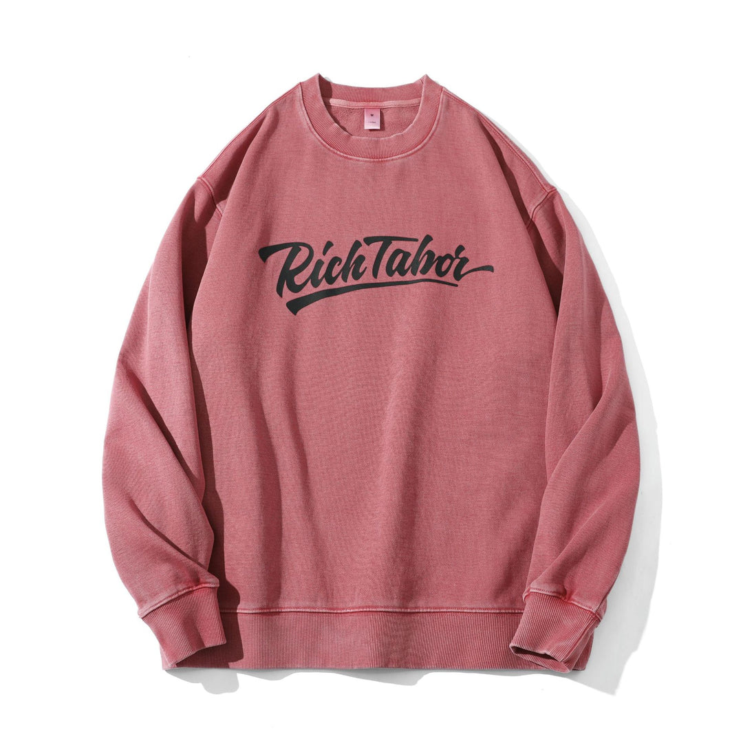 Unisex Locker geschnittener Baumwoll‑Fleece Pullover mit Script‑Logo Echoarchiv