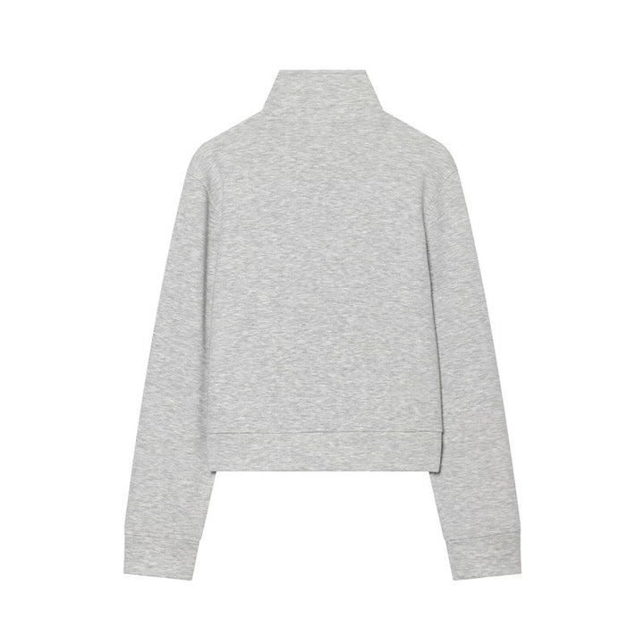 Damen Cropped Sweatjacke im Military-Look mit Stehkragen und Zierknopfreihe Echo Archiv