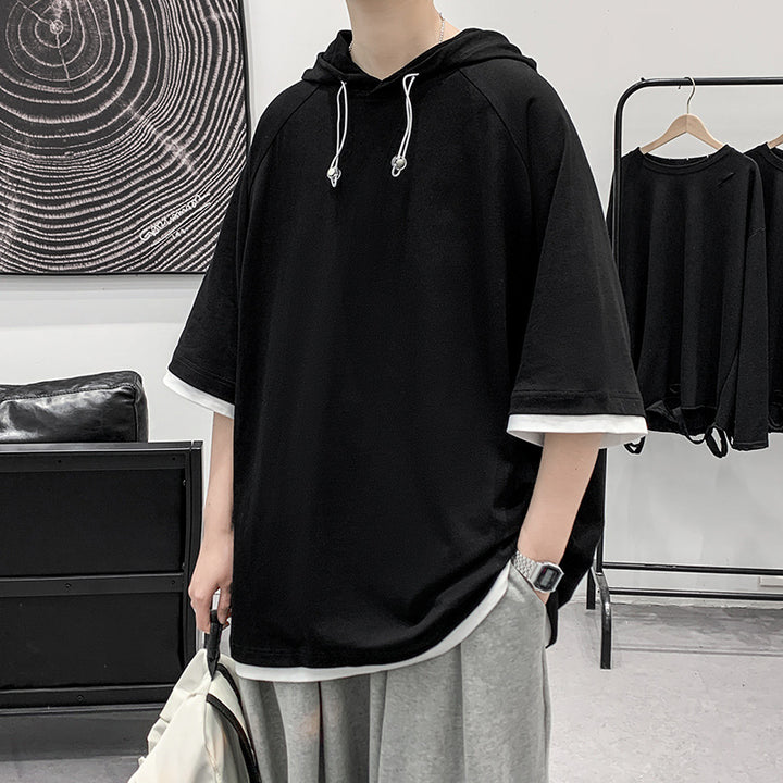 Herren Oversize T-Shirt mit Kapuze und atmungsaktiven Eigenschaften Echoarchiv