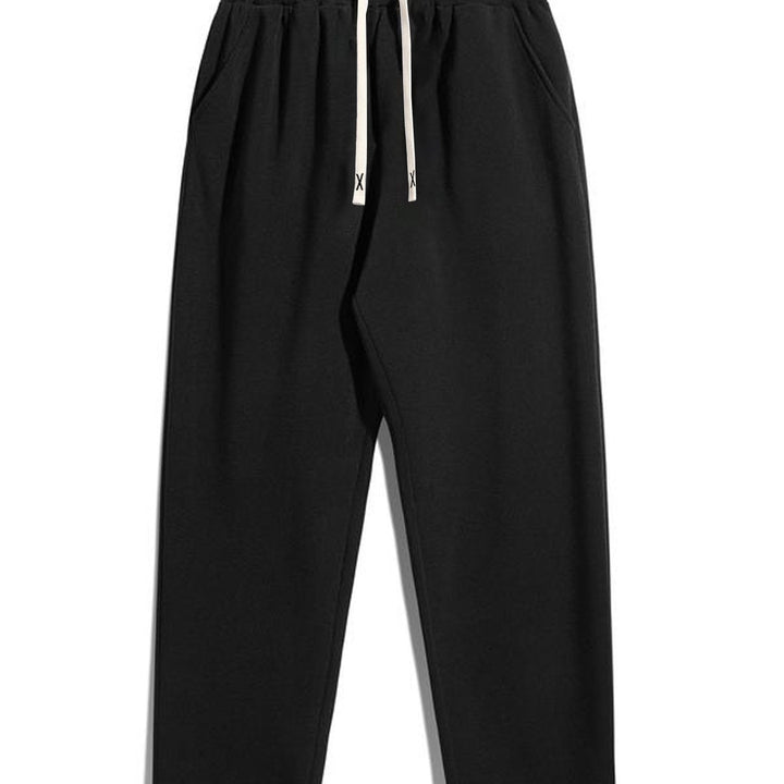 Herren Konisch zulaufende Fleece-Jogginghose mit elastischem Bund, Kordelzug & vorgeformten Knien Echo Archiv