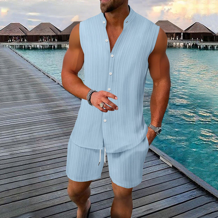 Männer Freizeit Ärmelloses Sommer Lounge Set Echoarchiv