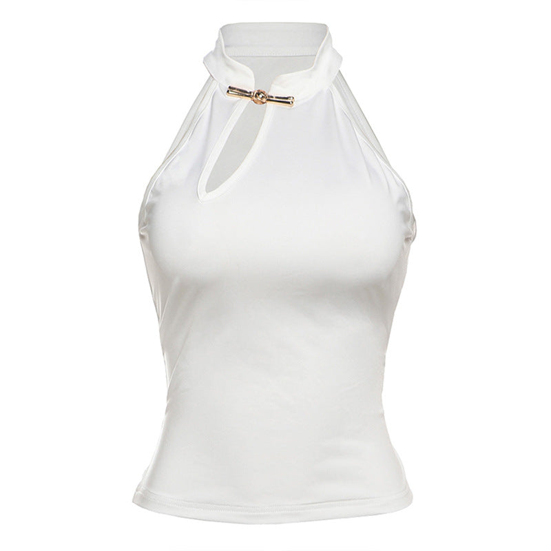Damen Elegantes Haltertop mit modischer Schlitz-Detail Echo Archiv