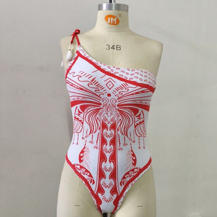 Damen Einseitiger Badeanzug mit verspieltem Design Echo Archiv