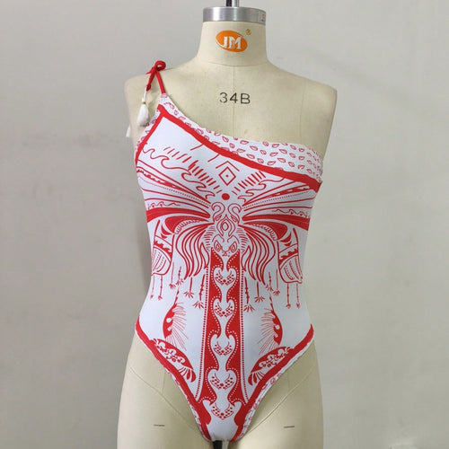 Damen Einseitiger Badeanzug mit verspieltem Design Echo Archiv