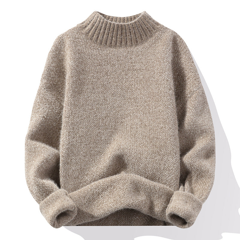 Herren Oversize-Feinstrickpullover mit hohem geripptem Kragen und melierter Struktur Echo Archiv