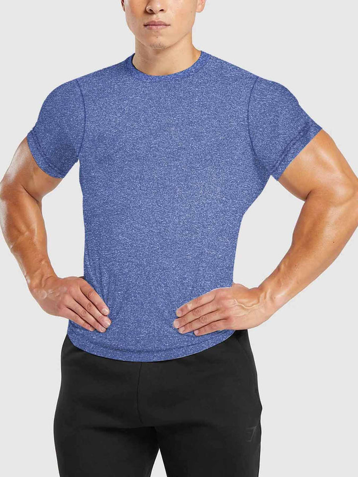 Herren nan tailliertes Rundhals-Leistungsshirt mit elastischem Seitenkeil und flachen Nähten Echo Archiv