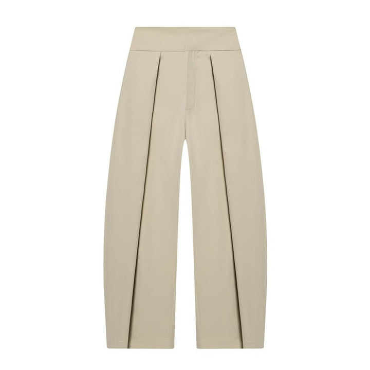 Damen Weite Plissée-Jerseyhose mit hoher Taille und Bügelfalte Echo Archiv