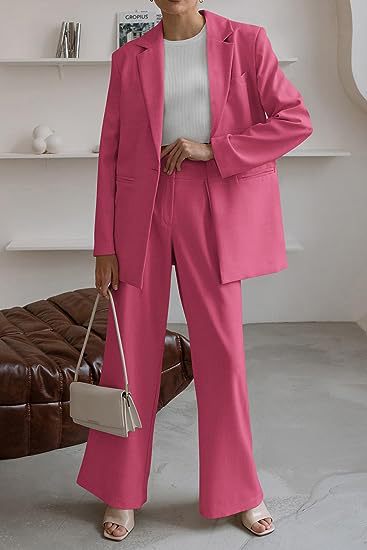 Damen Zweiteiliges Oversize-Blazer- und High‑Waist‑Weitbein‑Hosen‑Set – Valéne