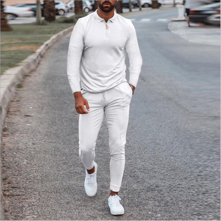 Herren sportliches Oberteil und Hose Set mit modischem Reißverschluss und elastischem Bund Echoarchiv