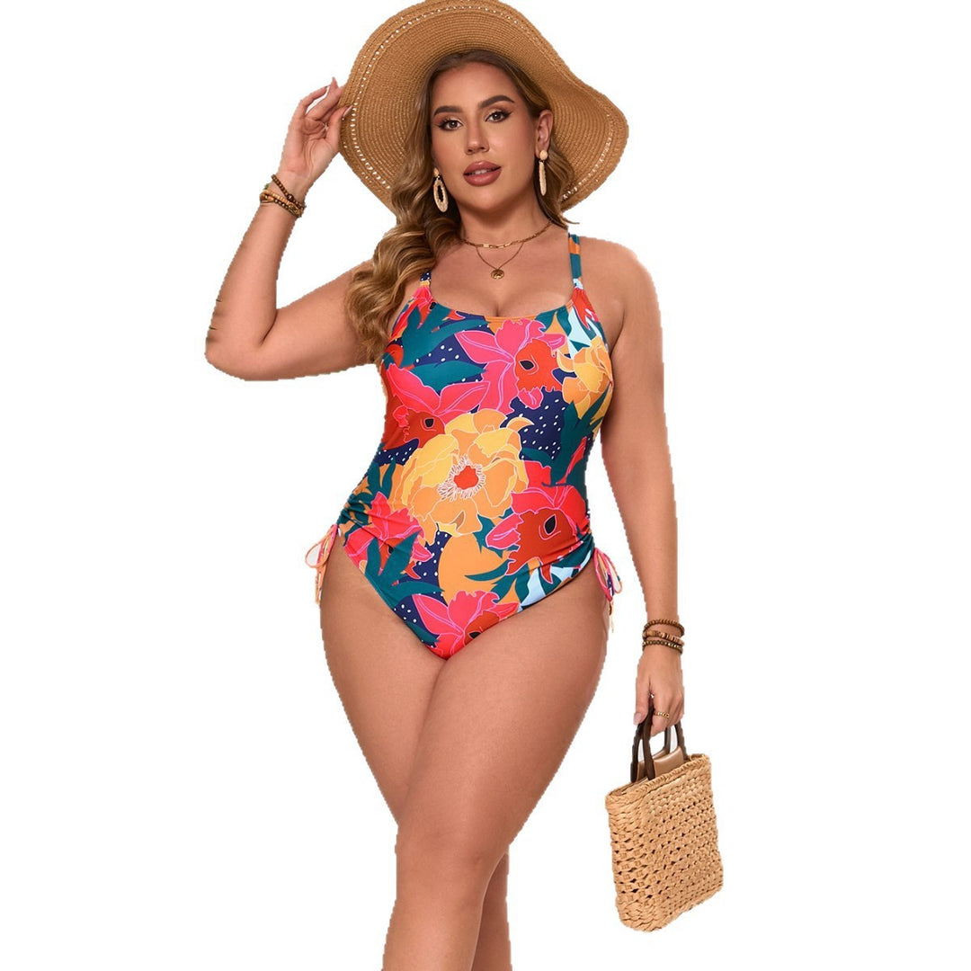 Damen Einteiler Badeanzug mit floralem Design und verstellbaren Trägern Echo Archiv